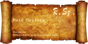 Reif Szilvia névjegykártya